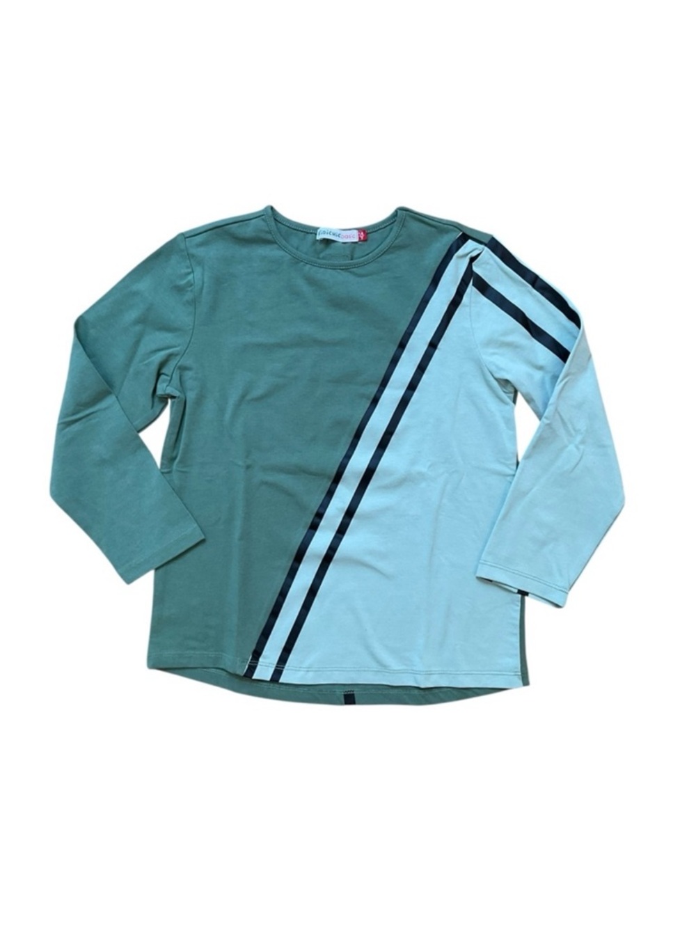 Kidichic Girls 3/4 Sleeve Green Colorblock Tee Shirt Size 14 New Without Tags